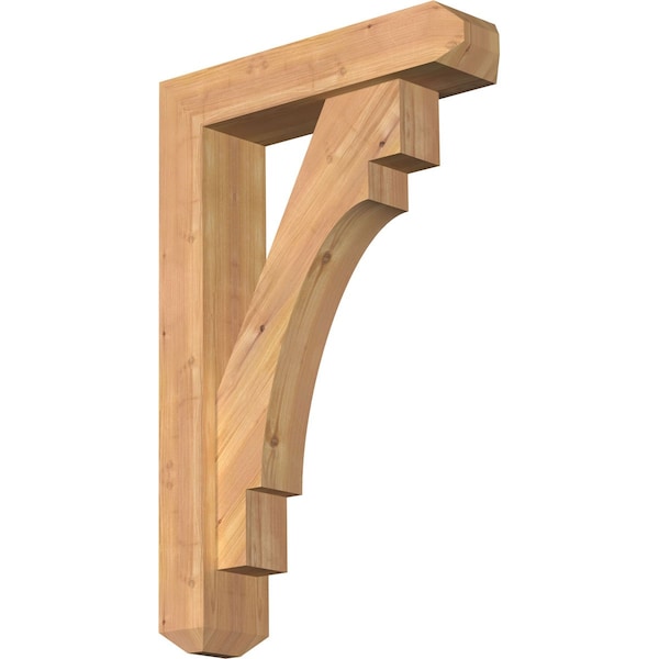 Ekena Millwork Merced Craftsman Smooth Bracket w/ Offset Brace, Western Red Cedar, 5 1/2"W x 22"D x 34"H BKT0604X22X34MRC04SWR - main